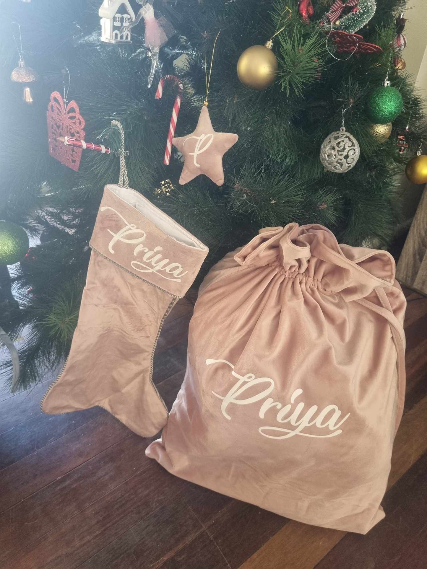 Velvet Santa sack set