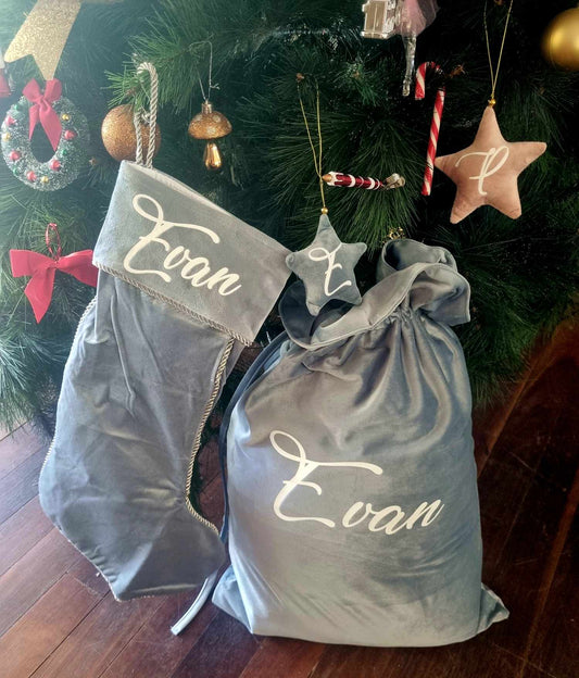 Velvet Santa sack set