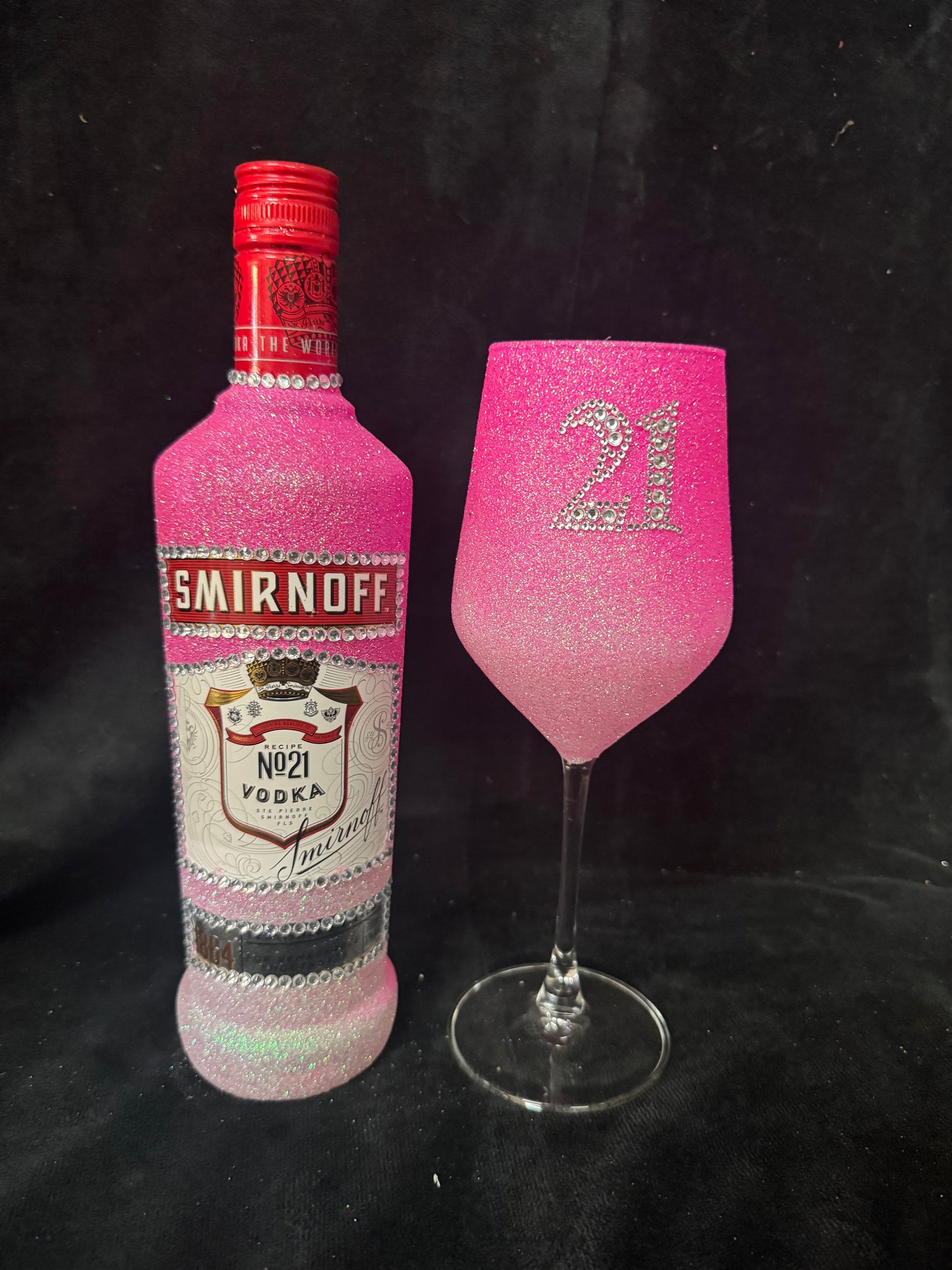 Smirnoff - Full Glitter Personalised Wine Glass