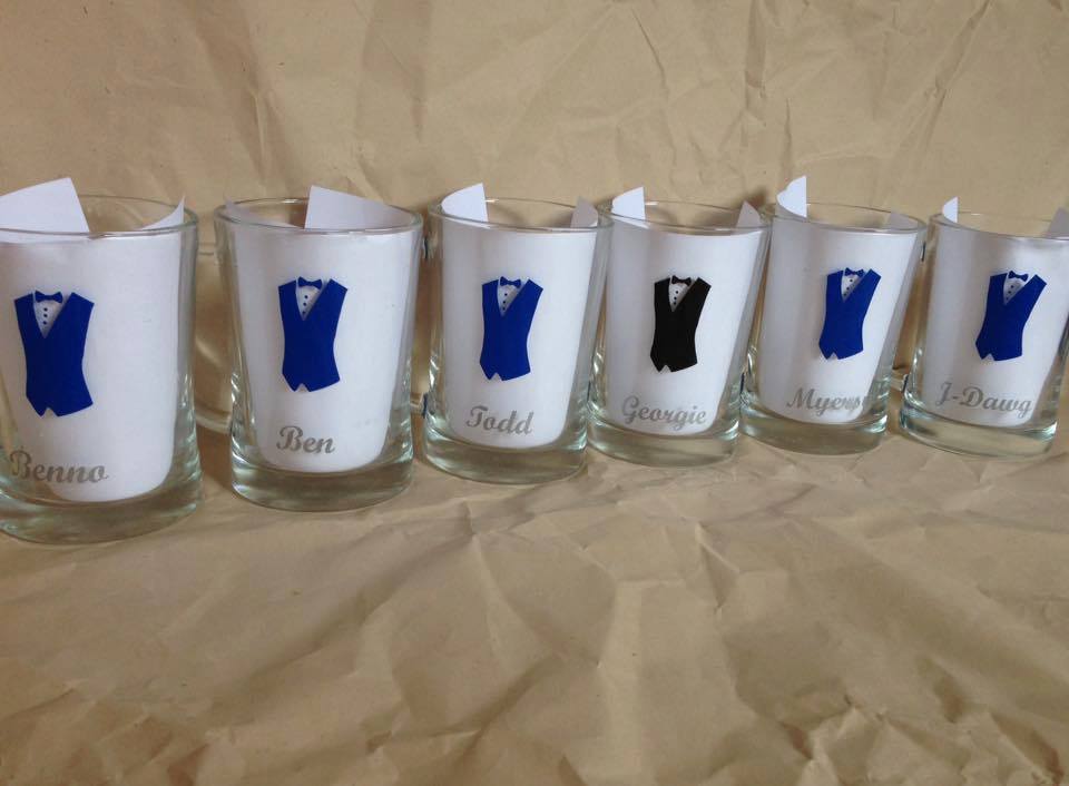 Grooms Party Tux Glasses - Price is per glass