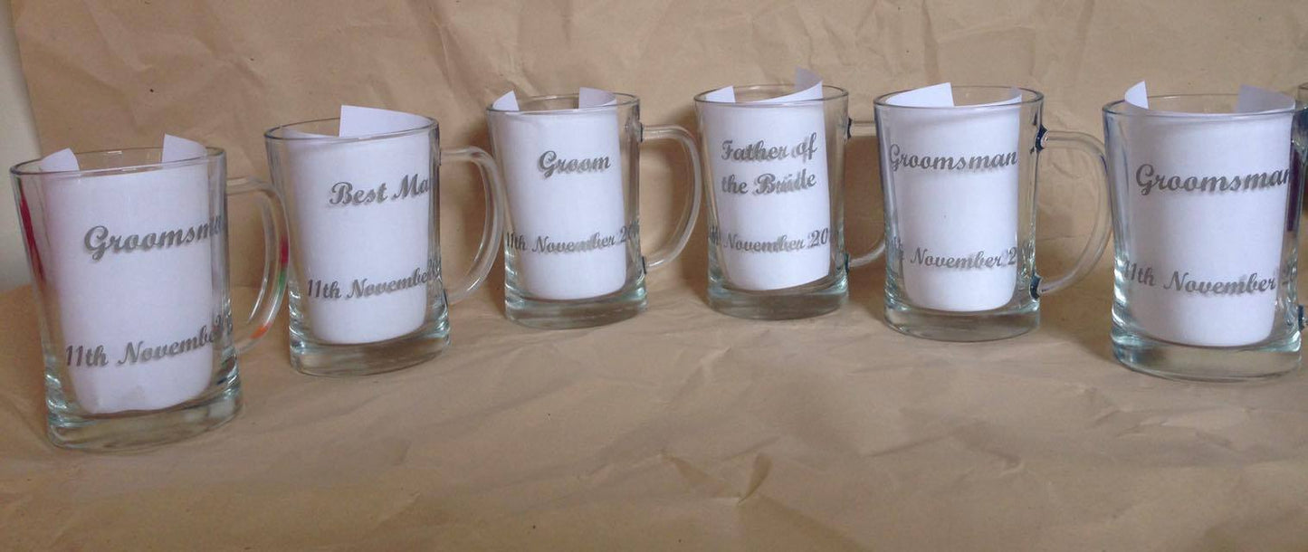Grooms Party Tux Glasses - Price is per glass