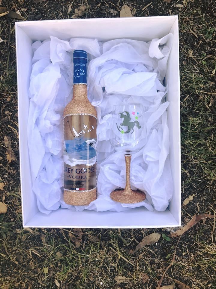 Grey Goose Vodka & Personalised Glass