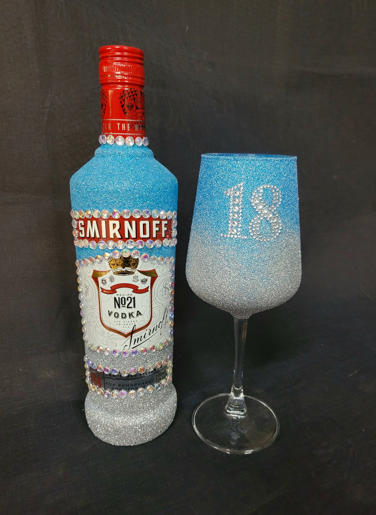 Smirnoff - Full Glitter Personalised Wine Glass