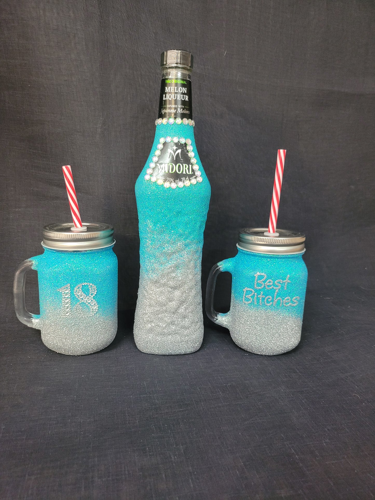 Midori 2x Personalised mason jars