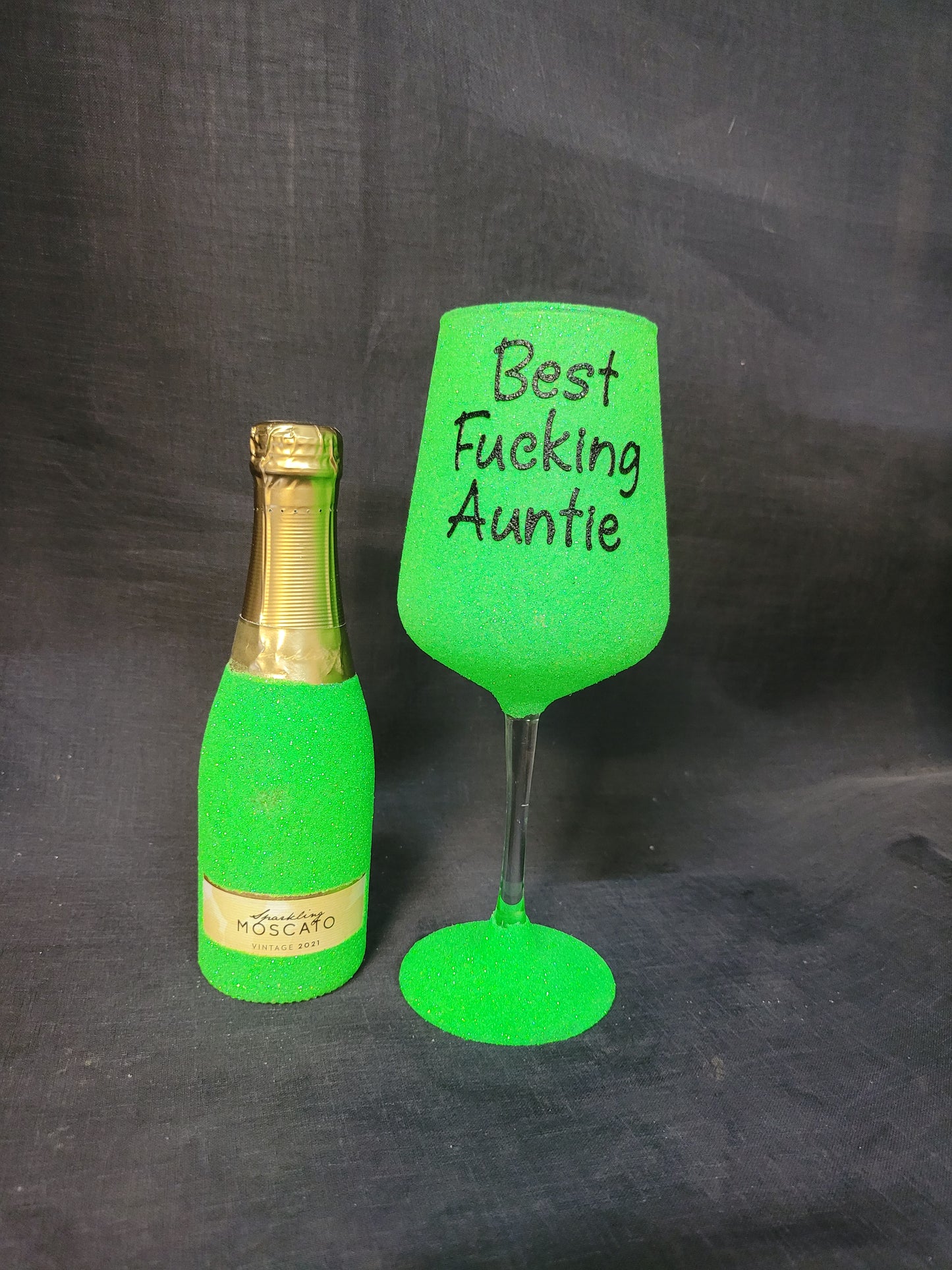 Personalised Wine Glass glass and mini moscato