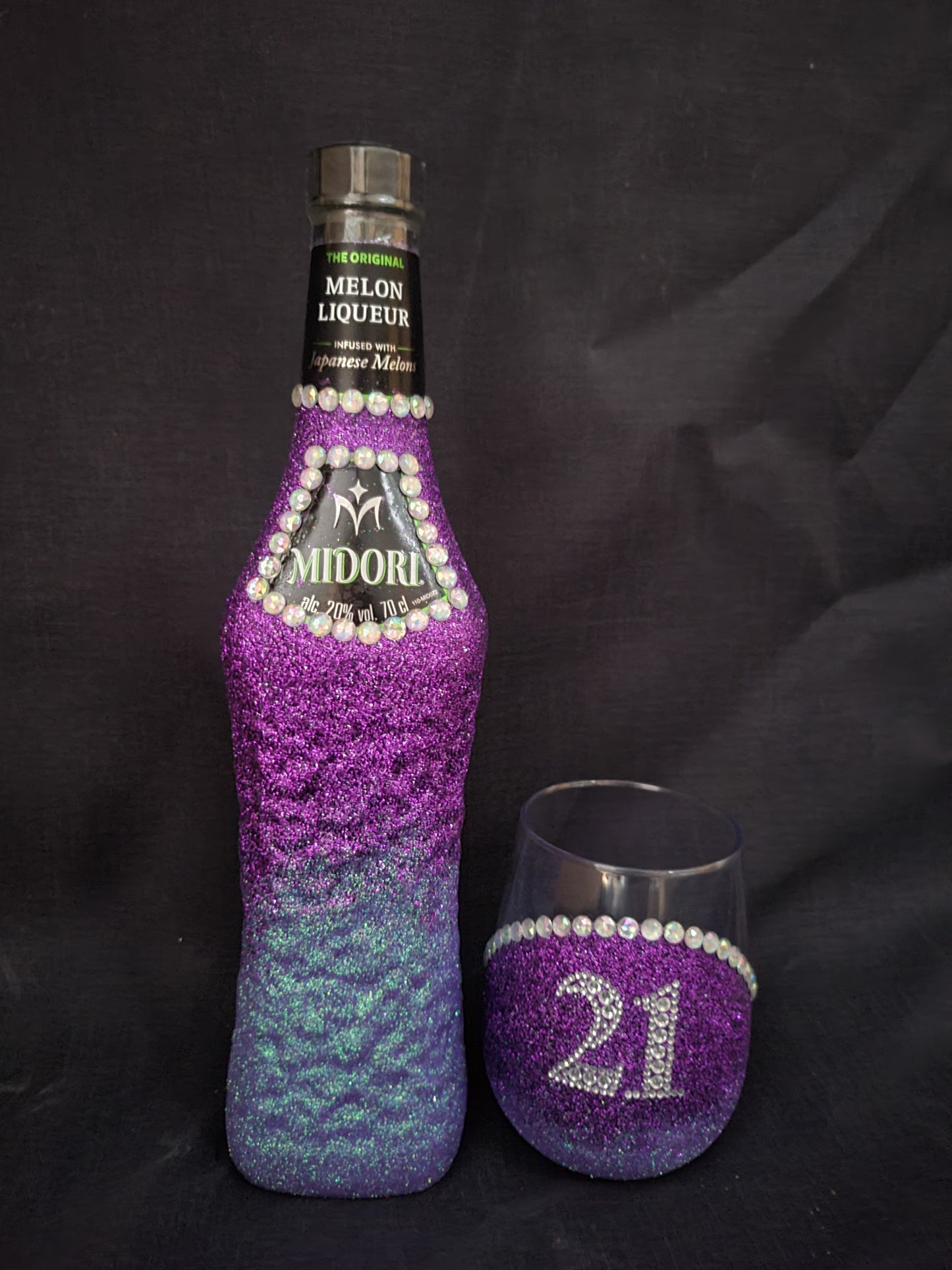 Midori & Personalised Stemless Glass - Ombre
