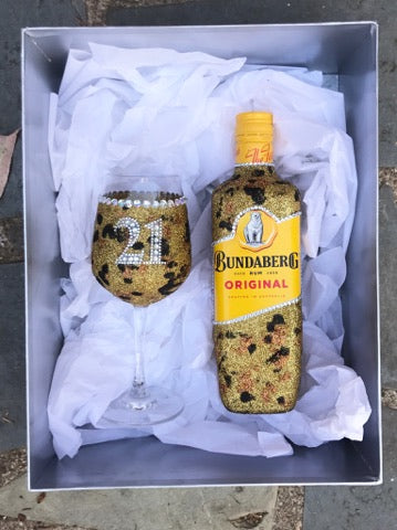 Leopard Print Bundy & Glass - Price includes number or Initial