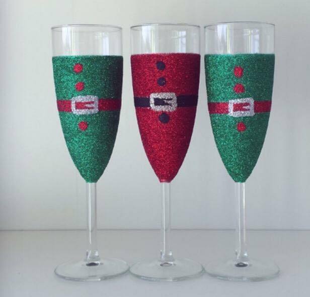 Set of four Elf & Santa Flutes two of each