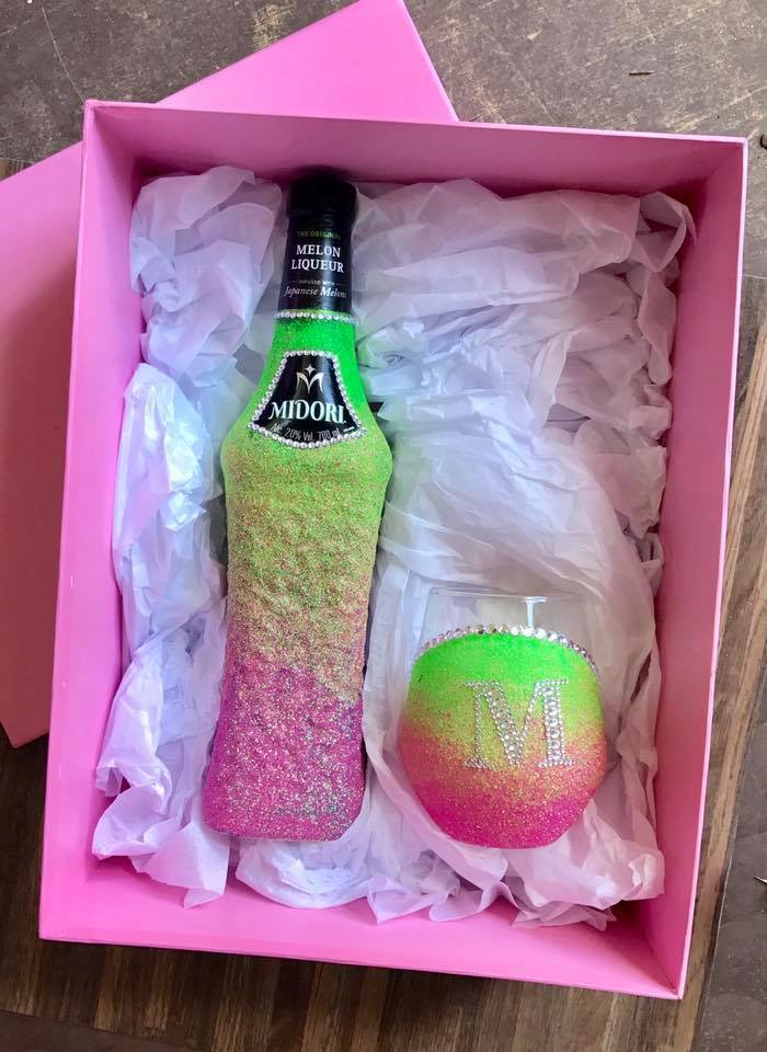 Midori & Personalised Stemless Glass - Ombre