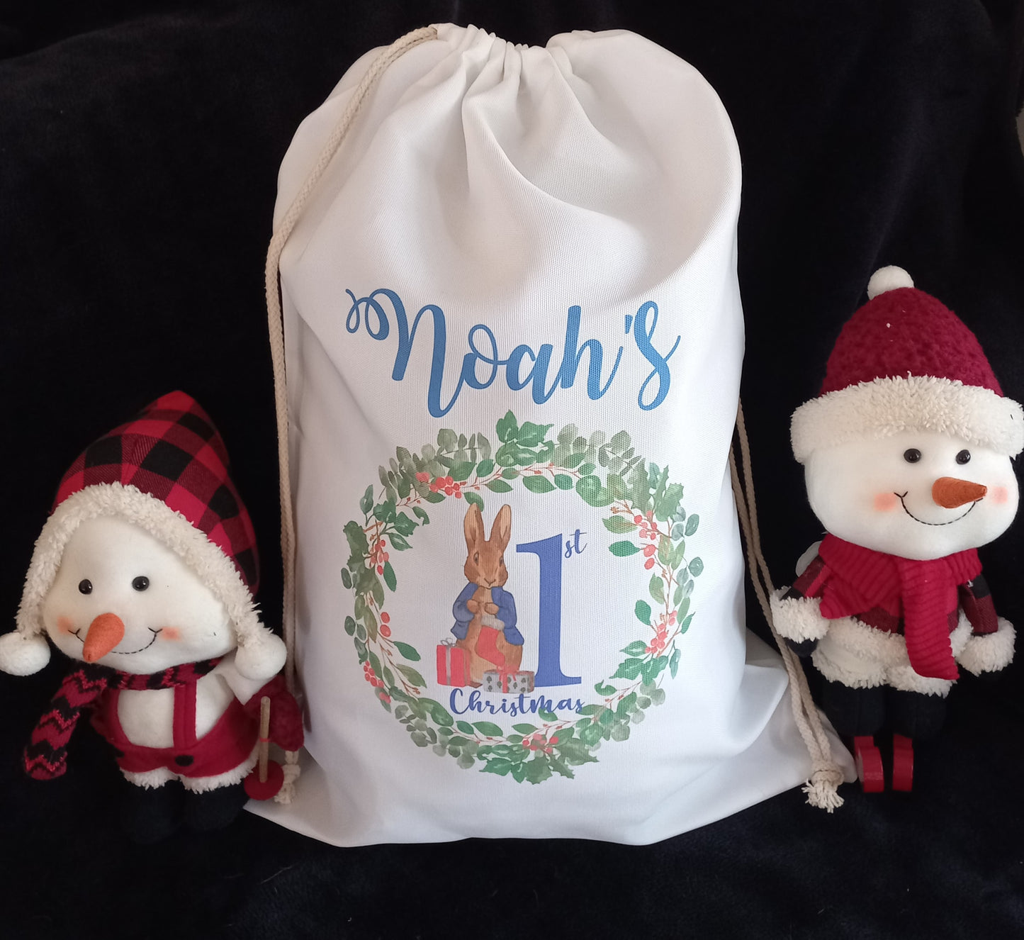 Peter Rabbit - 1st Christmas - Santa sacks & matching cushion cover