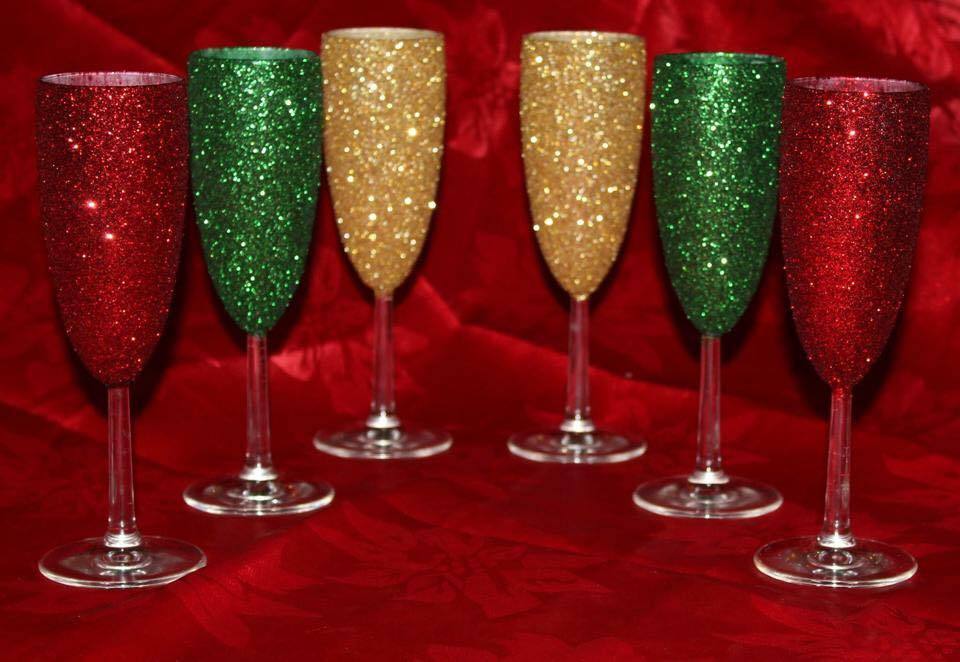 Set of six xmas Flutes