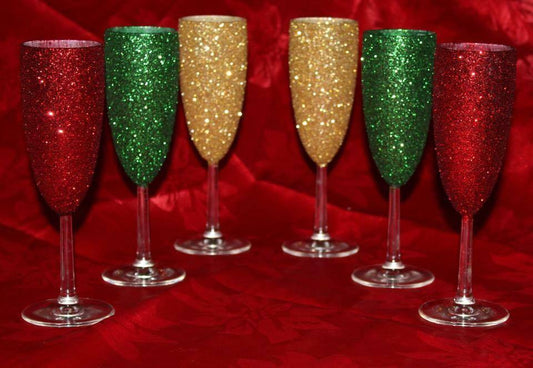Set of six xmas Flutes