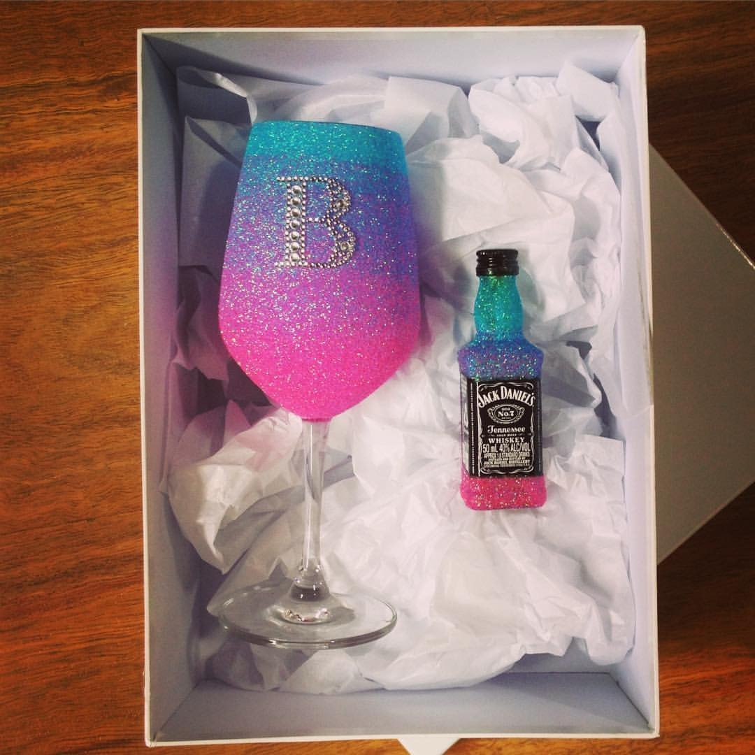 Ombre Mini JD & Personalised Glass - Made To Order