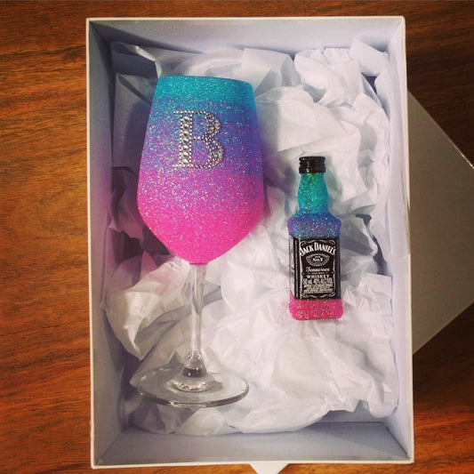 Ombre Mini JD & Personalised Glass - Made To Order