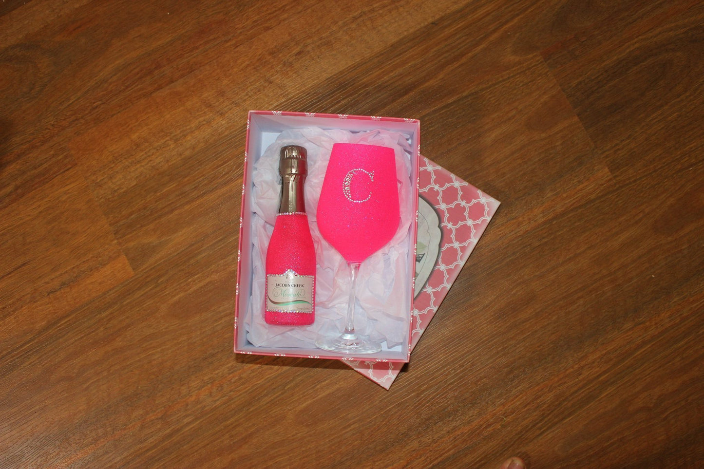 Full glitter Wine Glass glass and mini wine