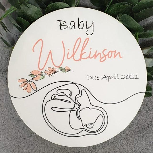 Pregancy announcement plaque
