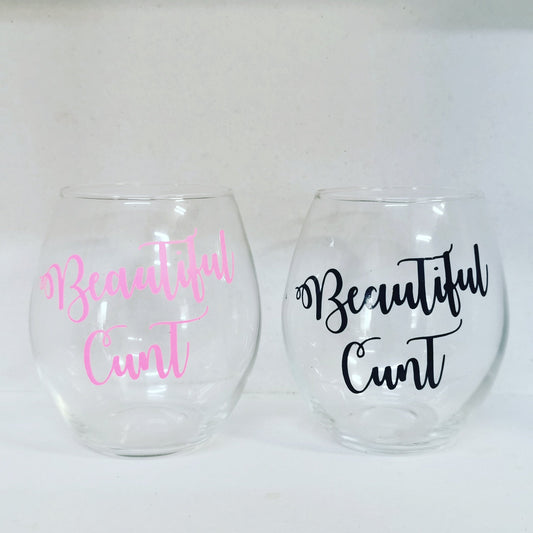 pre made set of two beautiful cunt glasses