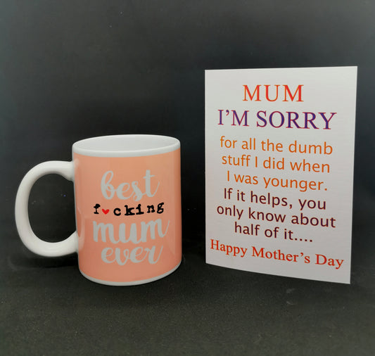 Best fucking mum ever plus greeting card