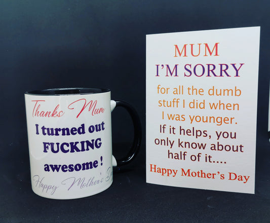 Thanks mum I turned out plus greeting card