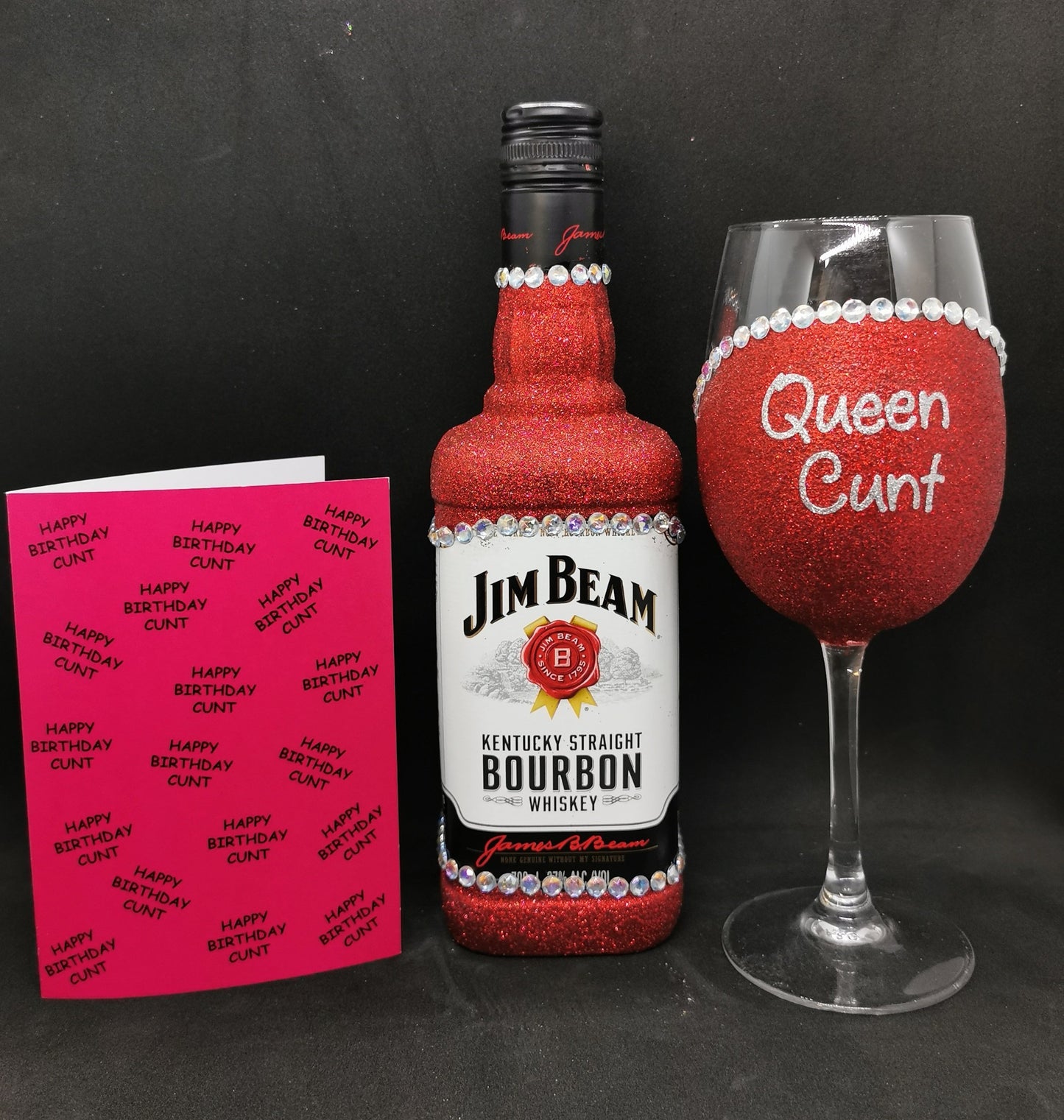 Jim beam and personalised wine glass