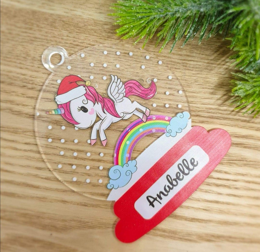 Acrylic personalised baubles