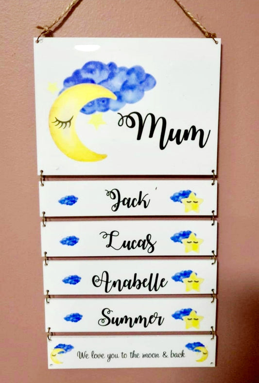 Moon - Family wall hanger