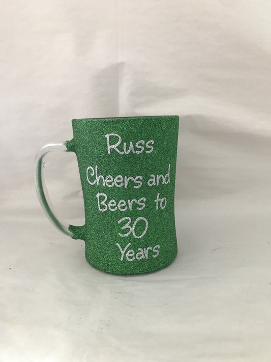 Personalised beer mugs add wording and colour in notes