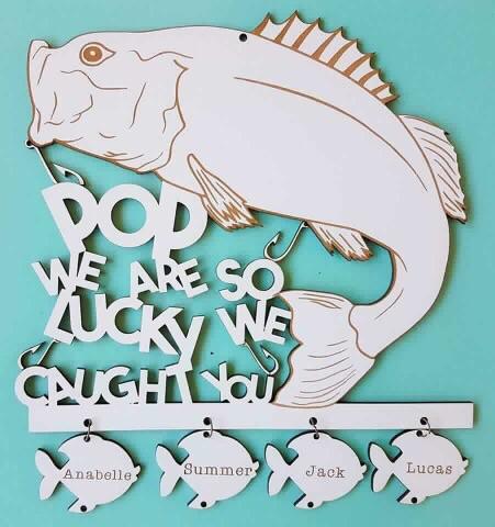 Personalised Fish Wall hanger - Lucky We Caught You
