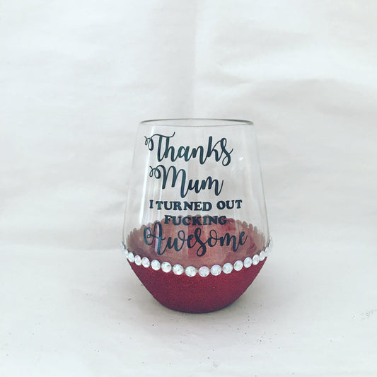 Thanks Mum - Stemless Glass