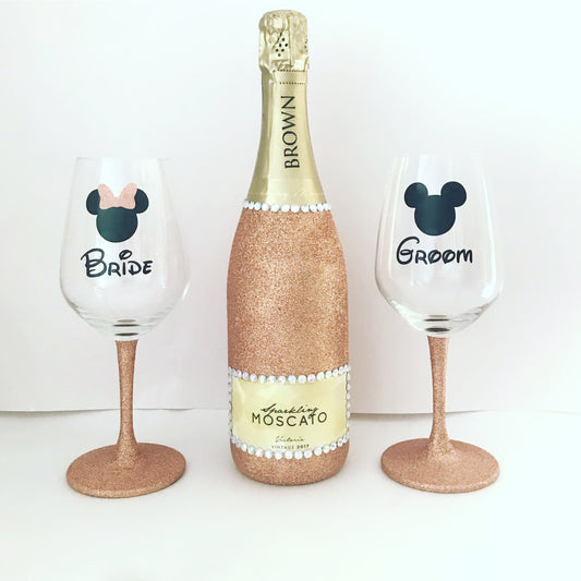 Rose gold wedding set