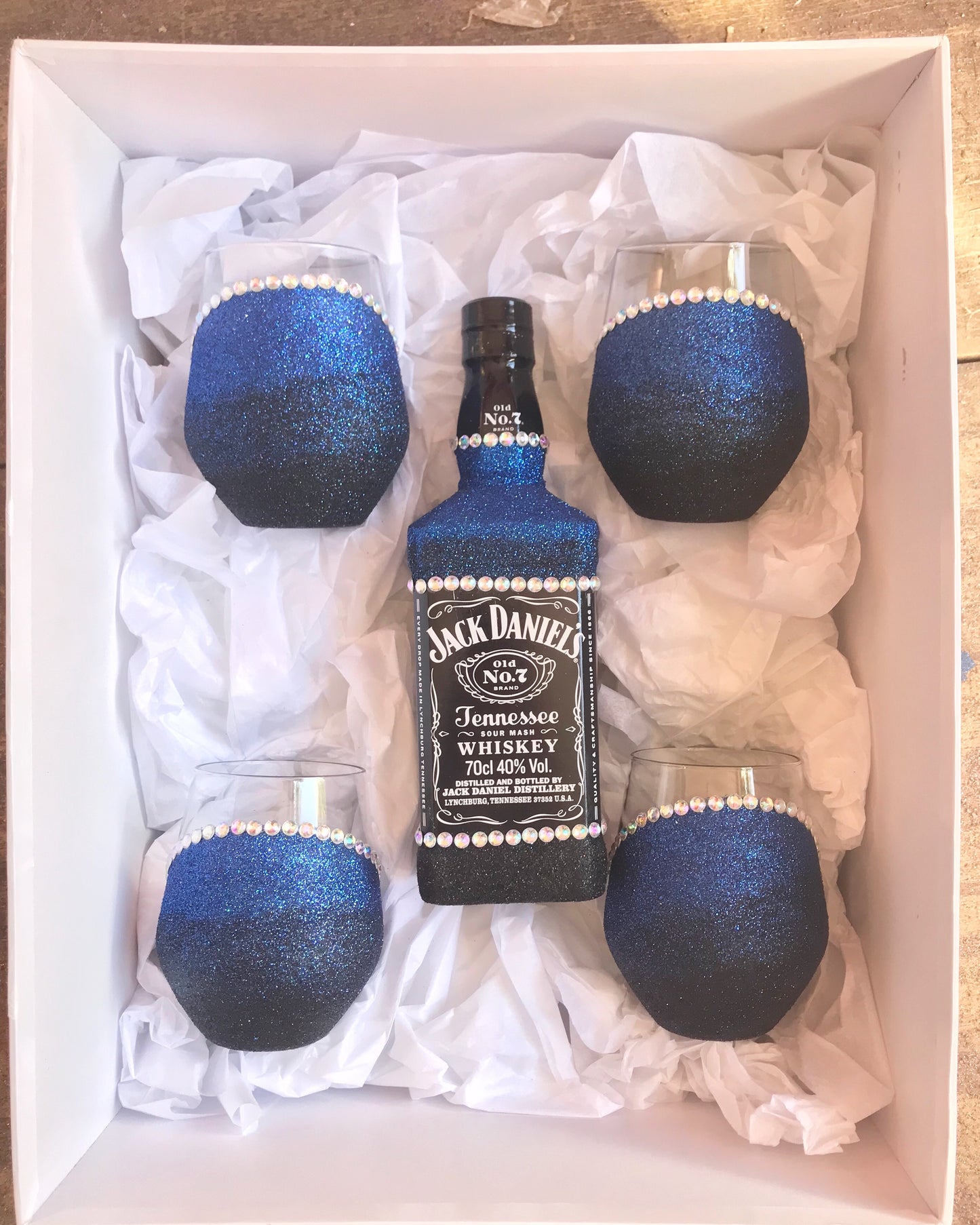 JD 4x stemless black/blue ombré