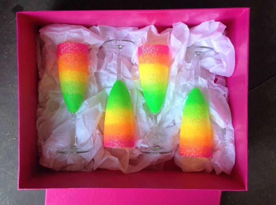 Set of four ombre Flutes