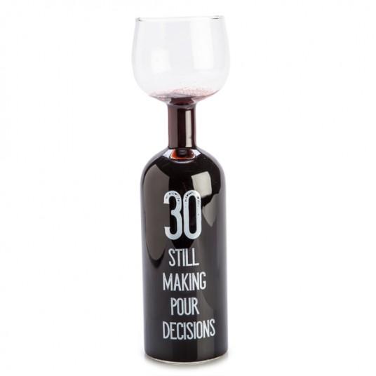 Premade - Birthday wine Bottle Glass