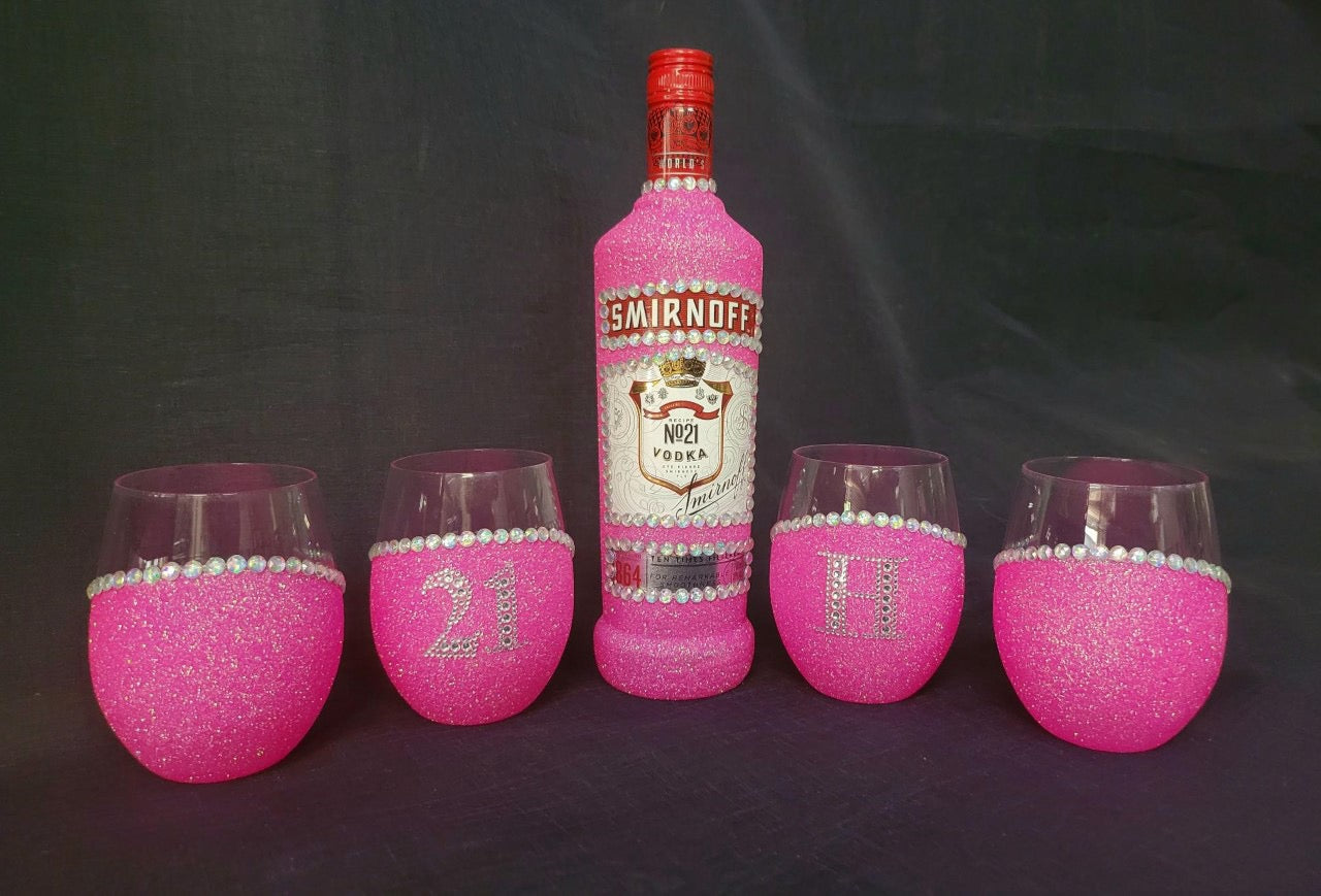 Smirnoff 4x Stemless Wine Glasses