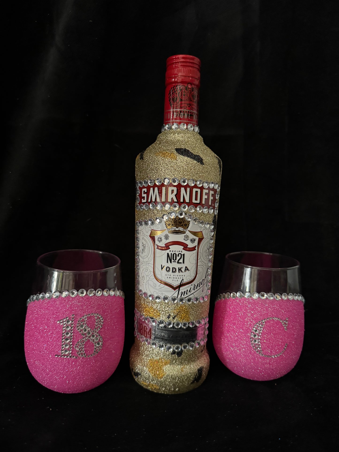 Leopard Print Smirnoff - 2x Pink Stemless