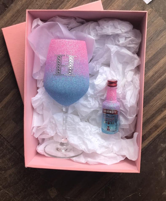 Ombre Mini Vodka & Personalised Glass - Made To Order