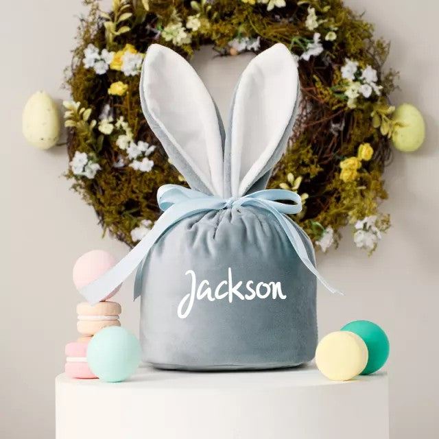 MASSIVE 15% OFF - Personalised Velvet Easter Bunny Bags