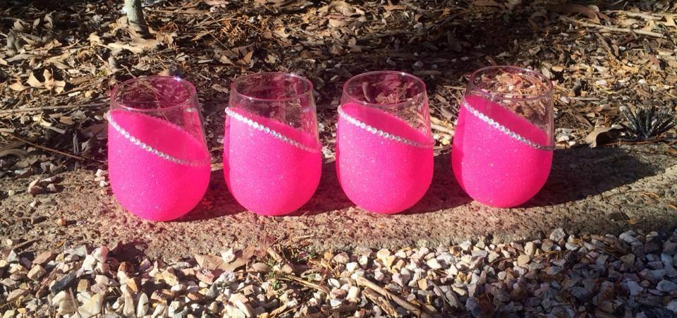 Set of Four Stemless Wine Glasses