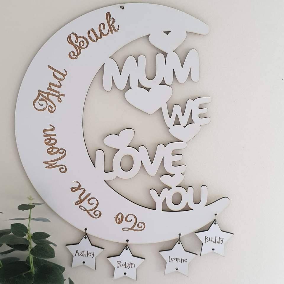 SALE SALE SALE - We love you to the moon and back wall hanger