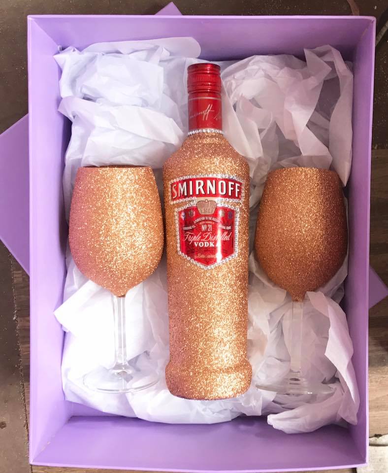 Smirnoff and 2x personalised glasses