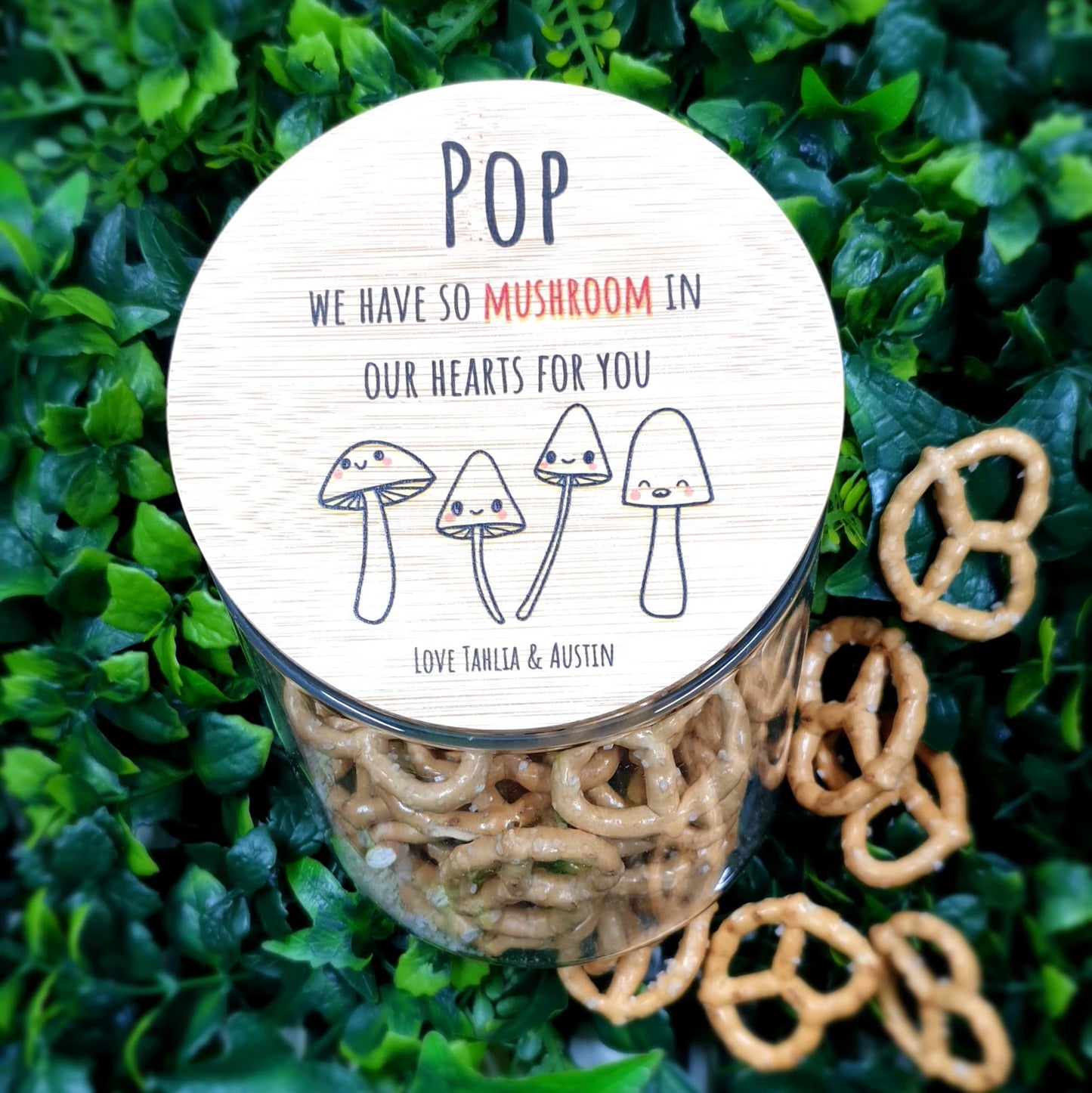 Mushroom in our hearts - Father's day Jars ( Pop can be changed to suit)