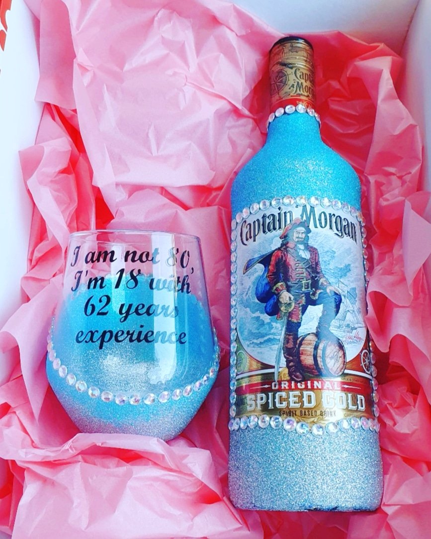 700ml captain morgan with personalised glass
