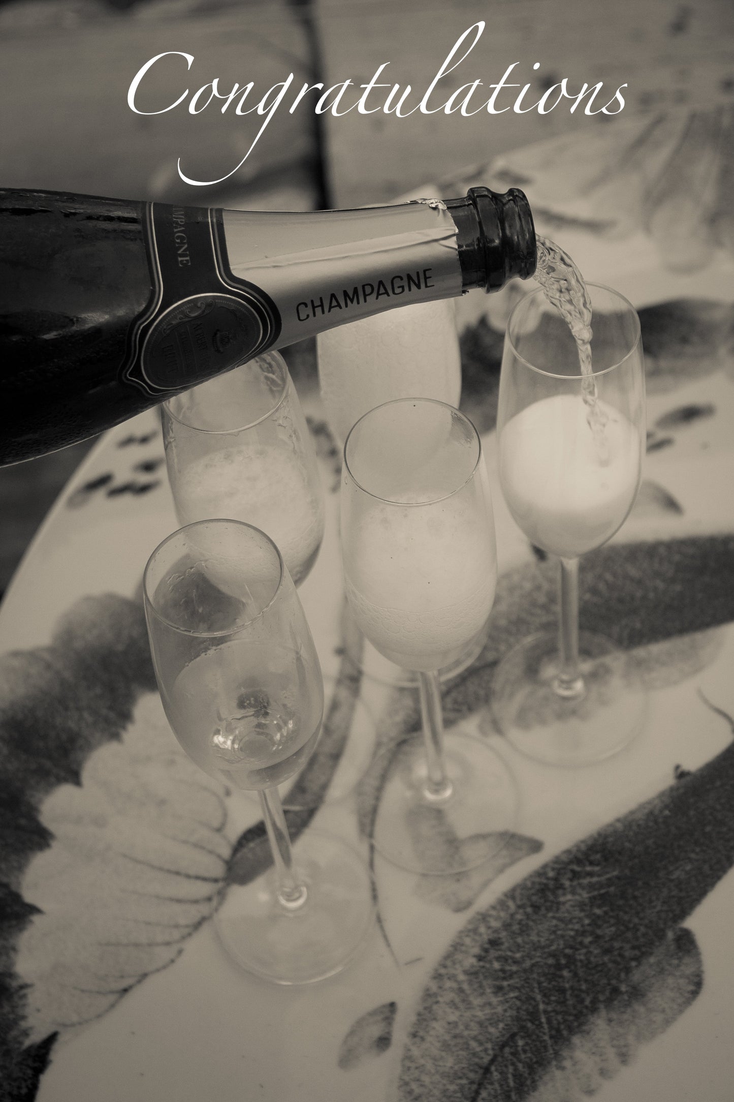 Personalised champagne glass wedding set