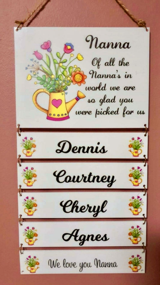 Watering Can  - Family wall hanger