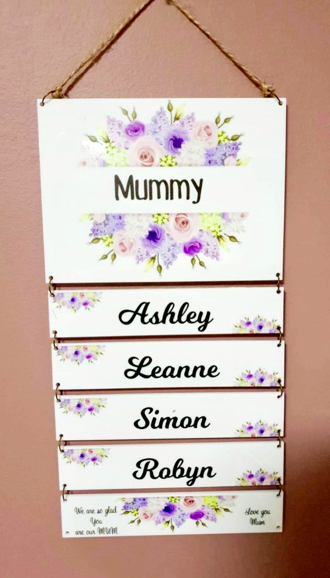 Purple Flowers   - Family wall hanger
