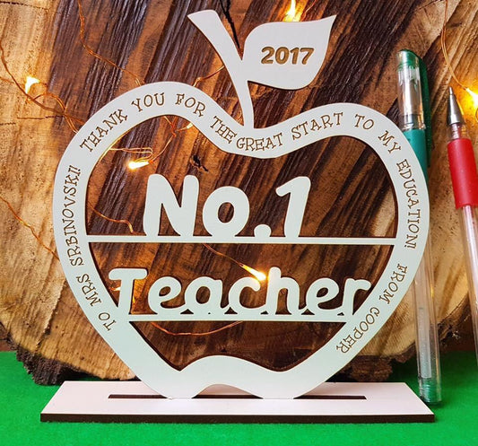 No 1 teacher apple plaque