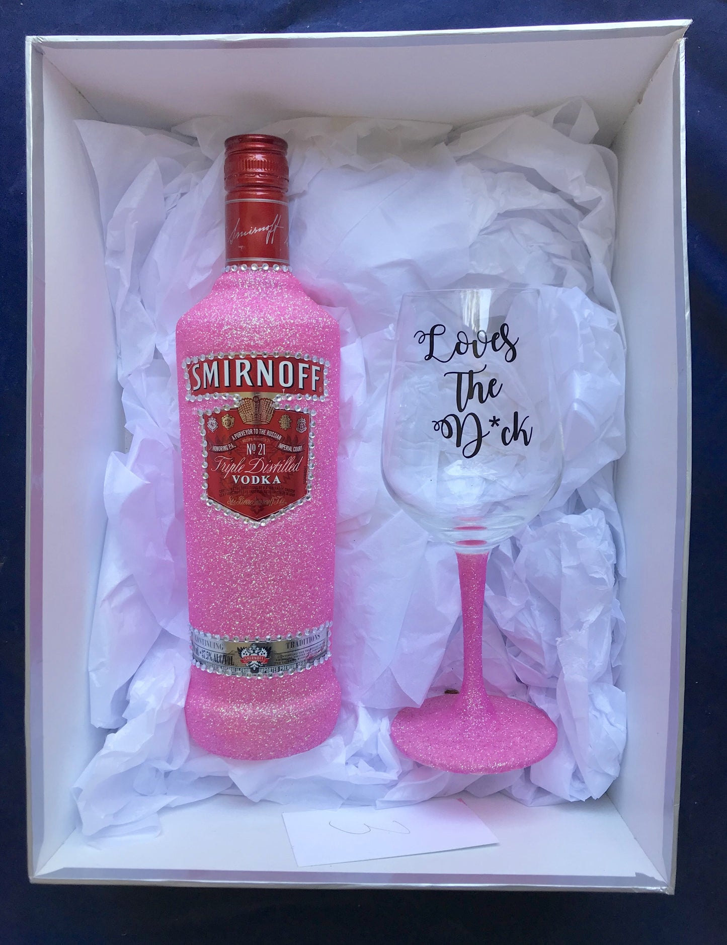Smirnoff and loves the d*ck glass