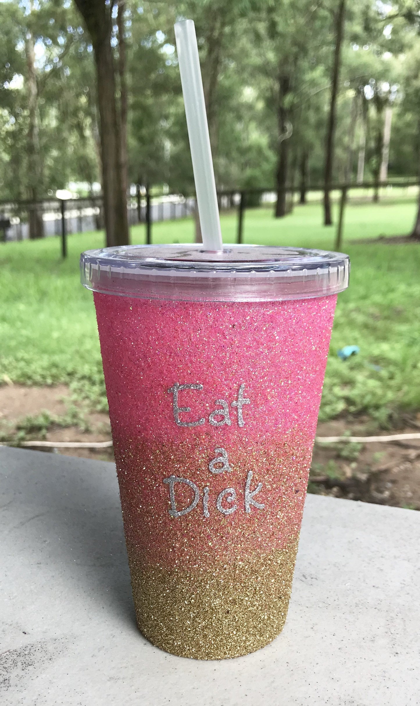 Ombre Single sippy Cup - personalised advise wording in notes