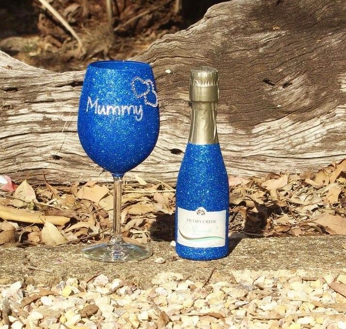 Personalised Wine Glass glass and mini moscato