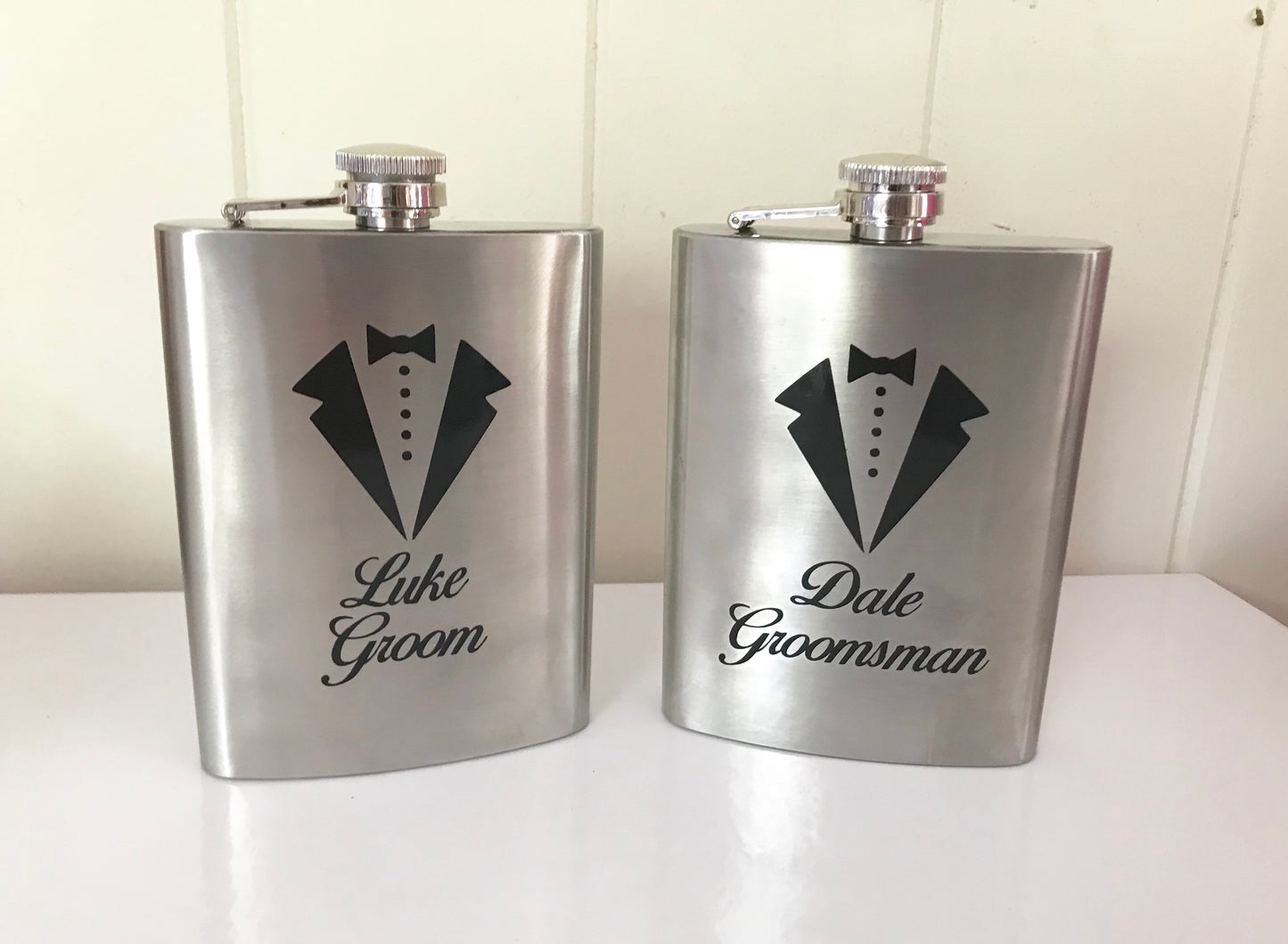 Grooms party flasks